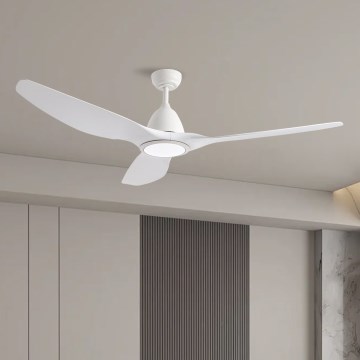 ZEVENTI - Ventilador de techo LED URBINO LED/20W/230V 3000/4000/6000K Wi-Fi Tuya blanco + mando a distancia