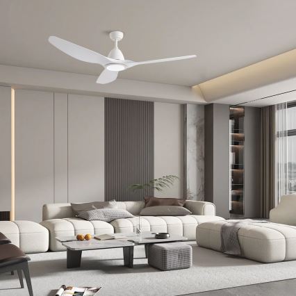 ZEVENTI - Ventilador de techo LED URBINO LED/20W/230V 3000/4000/6000K Wi-Fi Tuya blanco + mando a distancia