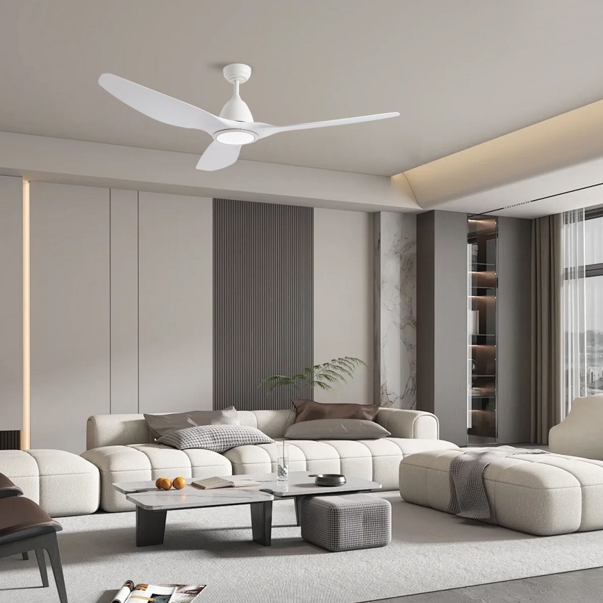ZEVENTI - Ventilador de techo LED URBINO LED/20W/230V 3000/4000/6000K Wi-Fi Tuya blanco + mando a distancia