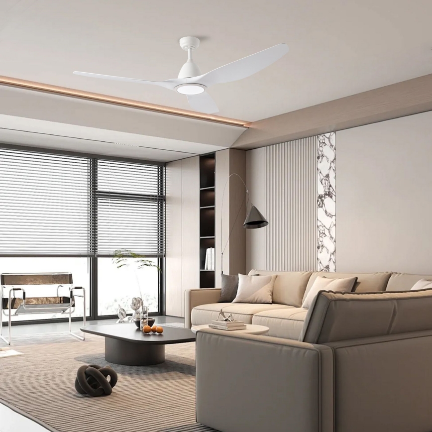 ZEVENTI - Ventilador de techo LED URBINO LED/20W/230V 3000/4000/6000K Wi-Fi Tuya blanco + mando a distancia