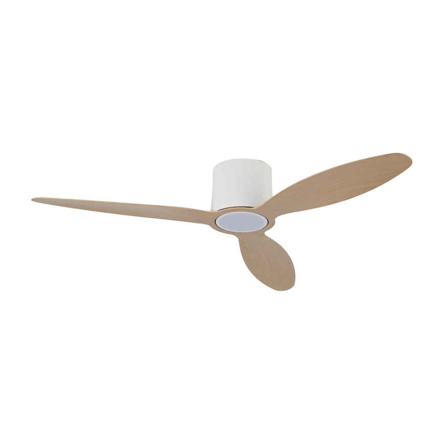 ZEVENTI - Ventilador de techo LED regulable VENTORA LED/24W/230V 3000/4000/6000K Wi-Fi Tuya blanco/roble + control remoto