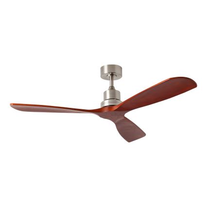 ZEVENTI - Ventilador de techo LIONI Wi-Fi Tuya cromo mate/roble + mando a distancia