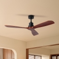 ZEVENTI - Ventilador de techo LIONI Wi-Fi Tuya negro/roble + mando a distancia