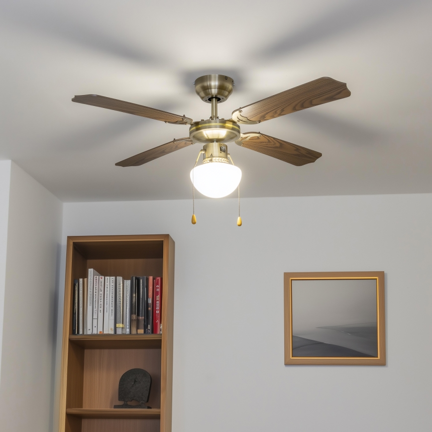 ZEVENTI - Ventilador de techo NAVAGIO 1xE27/60W/230V marrón