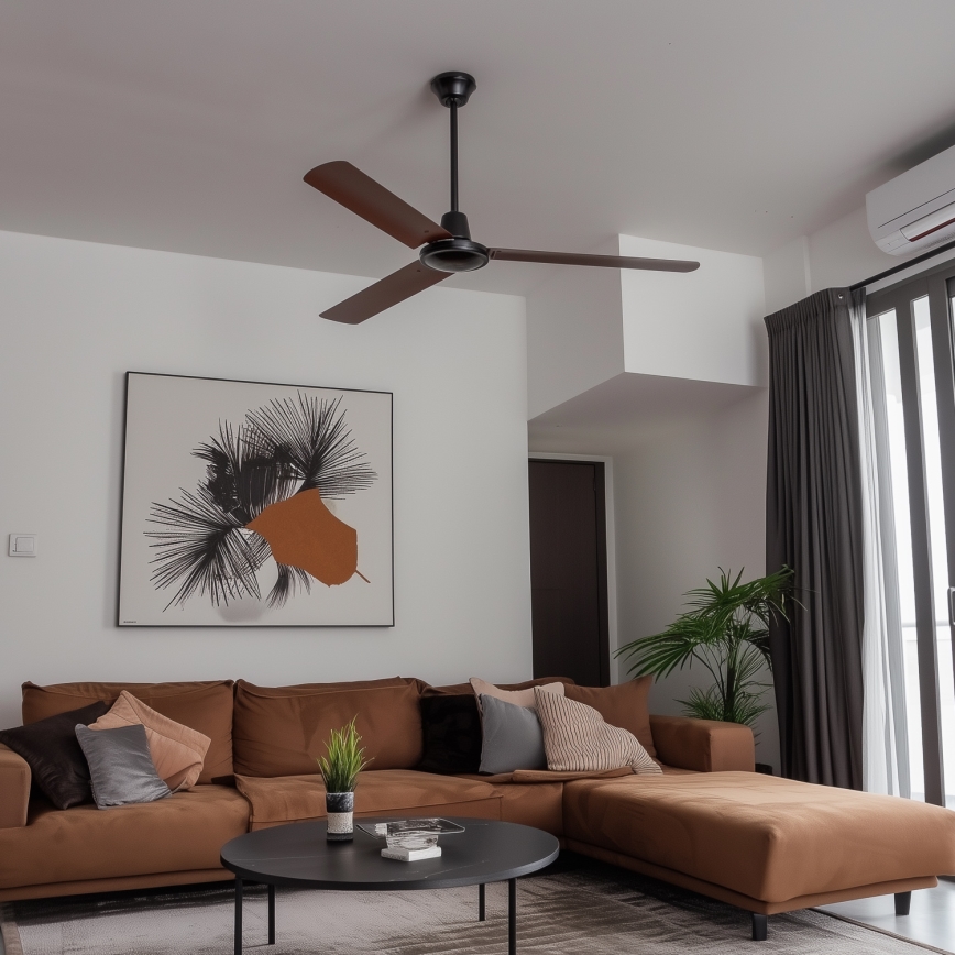 ZEVENTI - Ventilador de techo TOFINO marrón