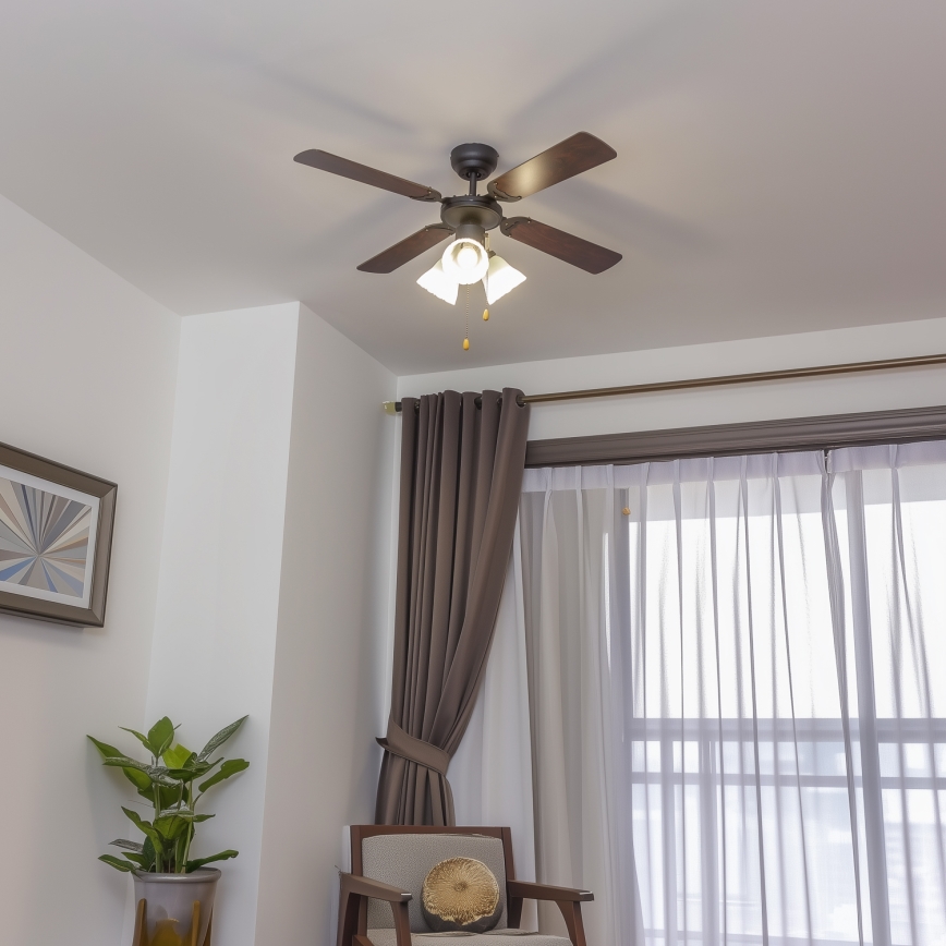 ZEVENTI - Ventilador de techo ZURRIOLA 3xE27/60W/230V