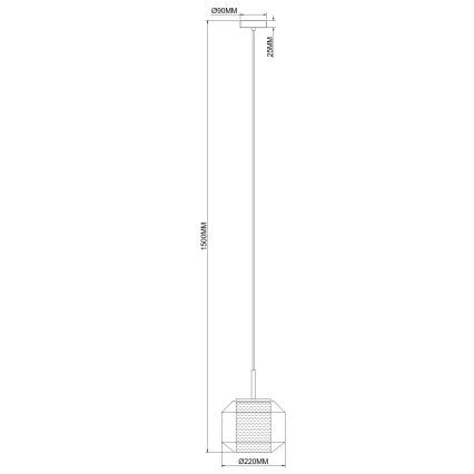 Zuma Line - Lámpara colgante con cable 1xE27/25W/230V Ø 22 cm dorado/negro