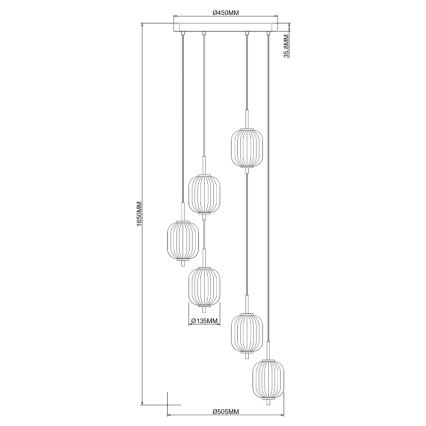 Zuma Line - Lámpara colgante LED con cable LED/34W/230V Ø 50,5 cm dorada