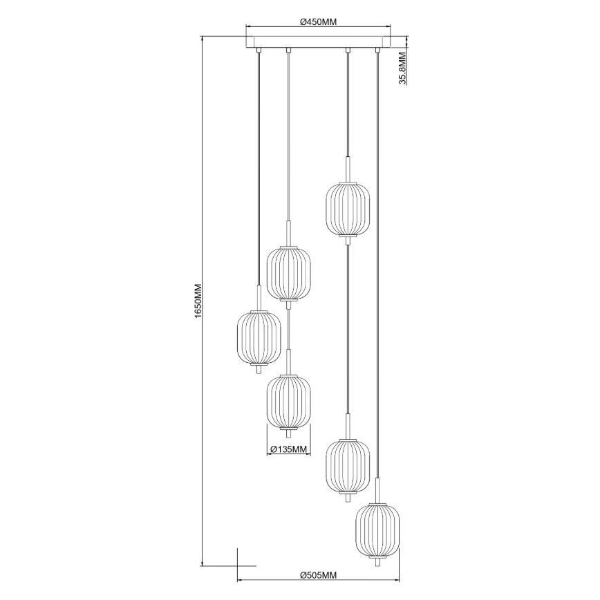 Zuma Line - Lámpara colgante LED con cable LED/34W/230V Ø 50,5 cm dorada