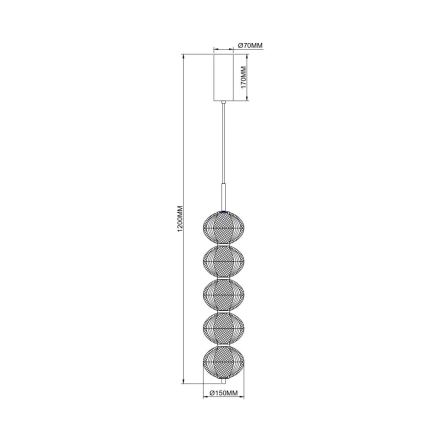 Zuma Line - Lámpara colgante con cable LED/30W/230V dorada