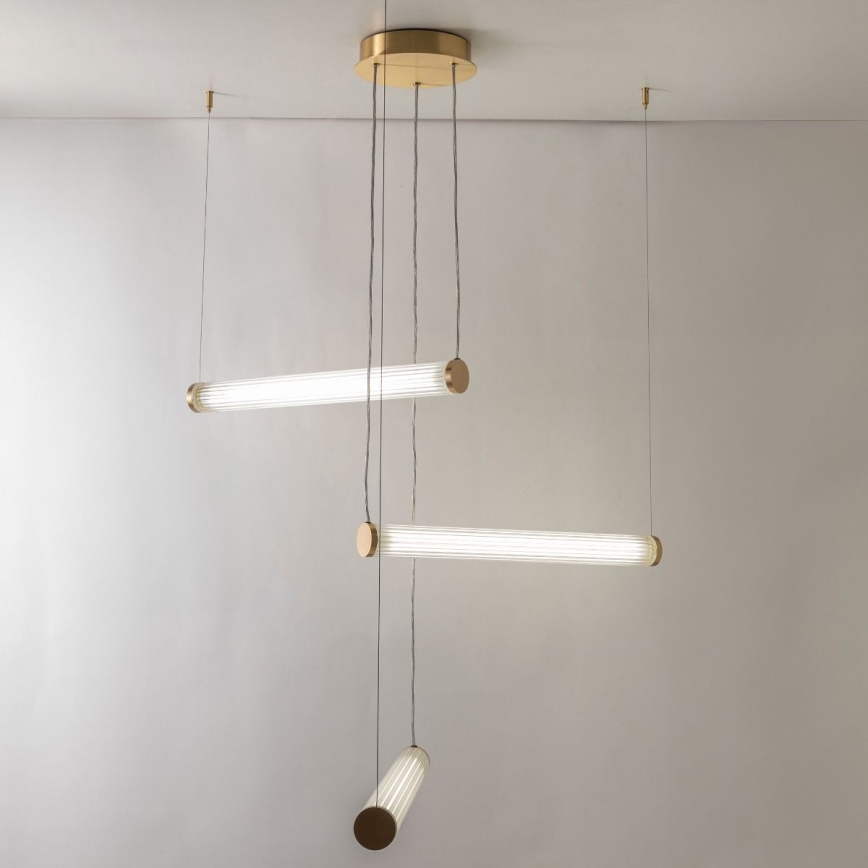 Zuma Line - Lámpara colgante LED regulable con cable LED/64W/230V 2700-6500K dorada + mando a distancia