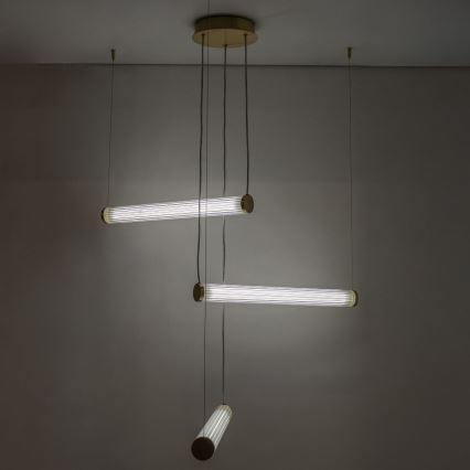 Zuma Line - Lámpara colgante LED regulable con cable LED/64W/230V 2700-6500K dorada + mando a distancia