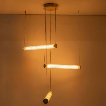 Zuma Line - Lámpara colgante LED regulable con cable LED/64W/230V 2700-6500K dorada + mando a distancia