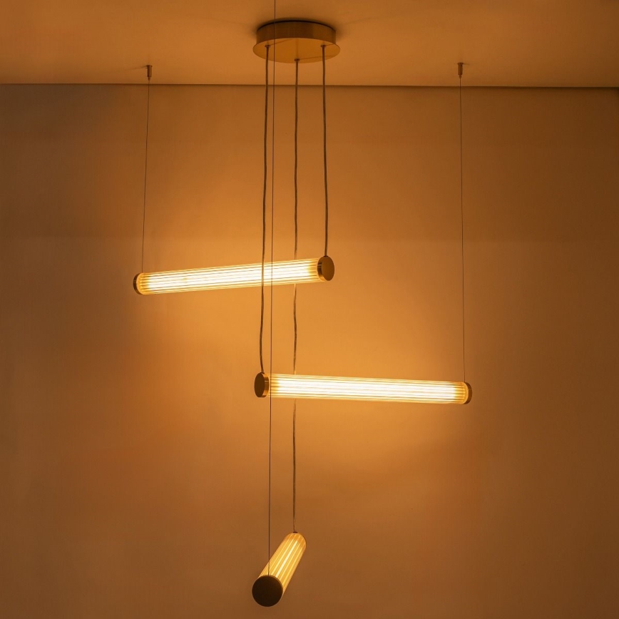 Zuma Line - Lámpara colgante LED regulable con cable LED/64W/230V 2700-6500K dorada + mando a distancia