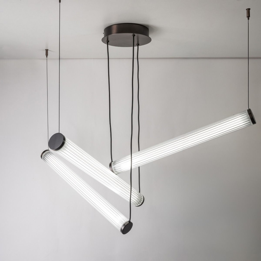 Zuma Line - Lámpara colgante LED regulable con suspensión por cable LED/64W/230V 2700-6500K negra + mando a distancia