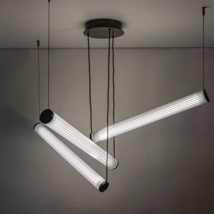Zuma Line - Lámpara colgante LED regulable con suspensión por cable LED/64W/230V 2700-6500K negra + mando a distancia