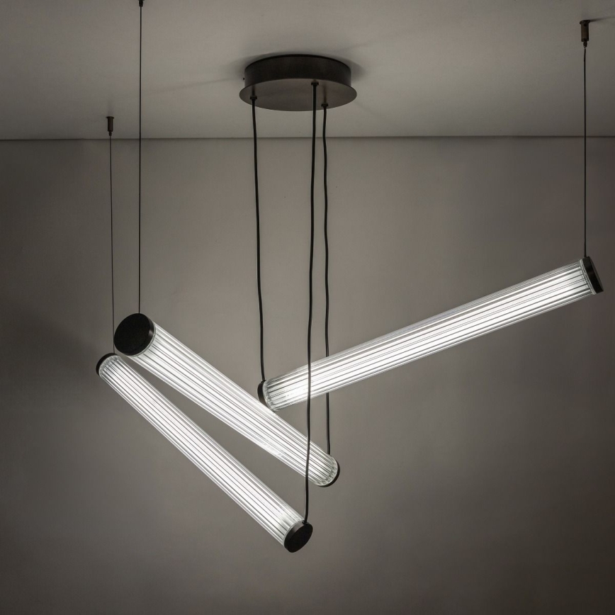 Zuma Line - Lámpara colgante LED regulable con suspensión por cable LED/64W/230V 2700-6500K negra + mando a distancia