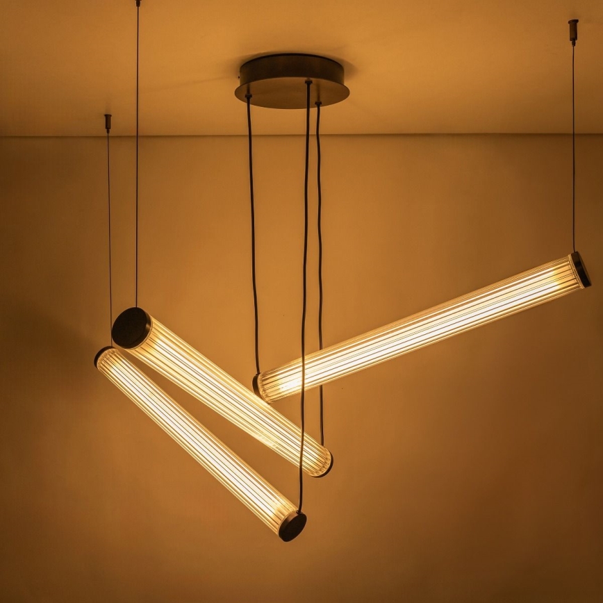 Zuma Line - Lámpara colgante LED regulable con suspensión por cable LED/64W/230V 2700-6500K negra + mando a distancia