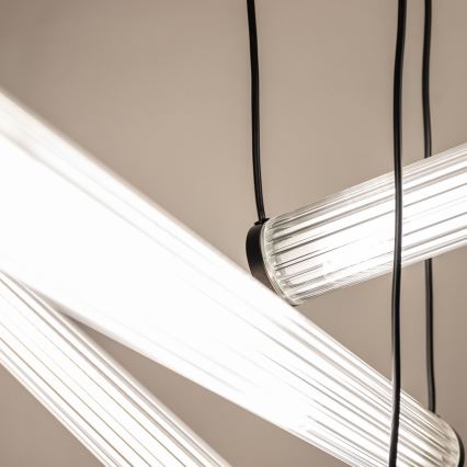 Zuma Line - Lámpara colgante LED regulable con suspensión por cable LED/64W/230V 2700-6500K negra + mando a distancia