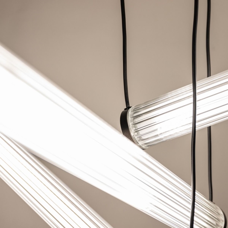 Zuma Line - Lámpara colgante LED regulable con suspensión por cable LED/64W/230V 2700-6500K negra + mando a distancia