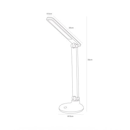 Zuma Line - Lámpara de mesa LED recargable LED/6W/1200 mAh 3000/4500/6000K CRI 90 negro