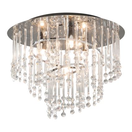 Zuma Line - Lámpara de techo 4xG9/25W/230V, diámetro 35 cm, cromo brillante/cristal transparente