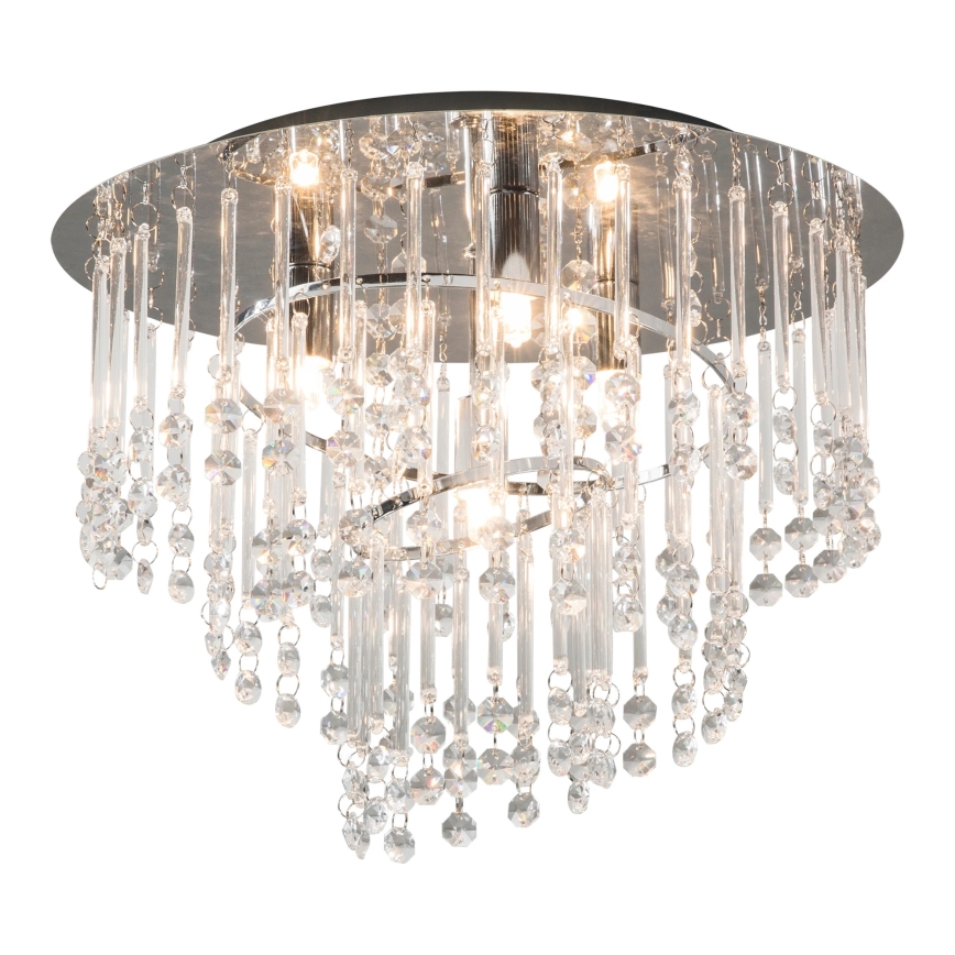 Zuma Line - Lámpara de techo 4xG9/25W/230V, diámetro 35 cm, cromo brillante/cristal transparente