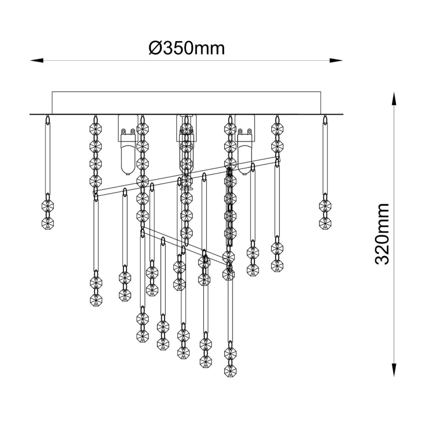 Zuma Line - Lámpara de techo 4xG9/25W/230V, diámetro 35 cm, cromo brillante/cristal transparente