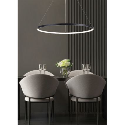 Zuma Line - Lámpara colgante LED con cable LED/36W/230V 3000/4000/6000K Ø 80 cm negra