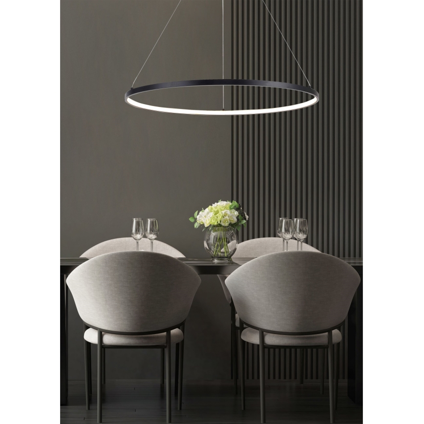 Zuma Line - Lámpara colgante LED con cable LED/36W/230V 3000/4000/6000K Ø 80 cm negra