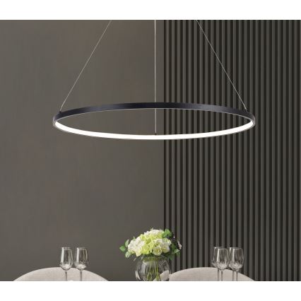 Zuma Line - Lámpara colgante LED con cable LED/36W/230V 3000/4000/6000K Ø 80 cm negra