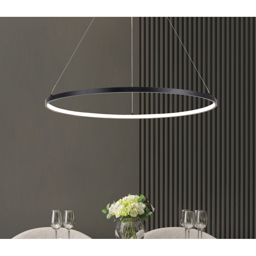 Zuma Line - Lámpara colgante LED con cable LED/36W/230V 3000/4000/6000K Ø 80 cm negra