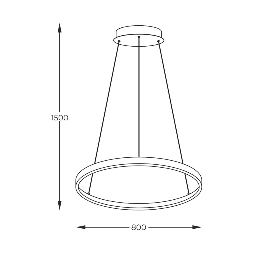 Zuma Line - Lámpara colgante LED con cable LED/36W/230V 3000/4000/6000K Ø 80 cm negra