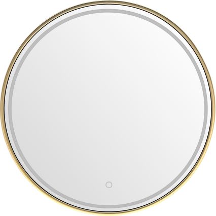 Zuma Line - Espejo de pared para baño con iluminación LED integrada/36W/230V/3000/4000/6000K/Ø 80 cm/IP44/dorado
