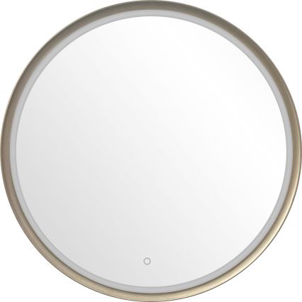 Zuma Line - Espejo de pared LED para baño con iluminación LED integrada/36W/230V 3000/4000/6000K Ø 80 cm IP44 latón