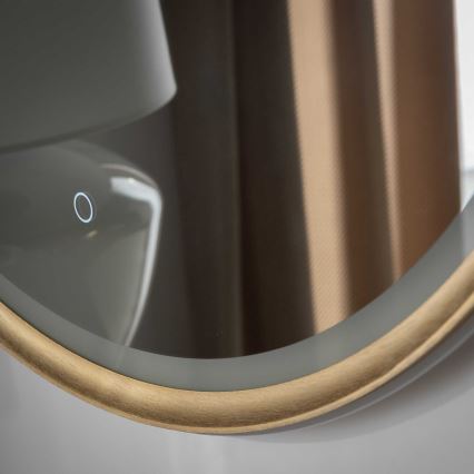 Zuma Line - Espejo de pared LED para baño con iluminación LED integrada/36W/230V 3000/4000/6000K Ø 80 cm IP44 latón
