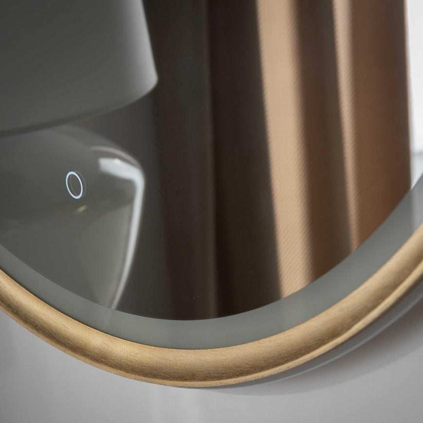 Zuma Line - Espejo de pared LED para baño con iluminación LED integrada/36W/230V 3000/4000/6000K Ø 80 cm IP44 latón