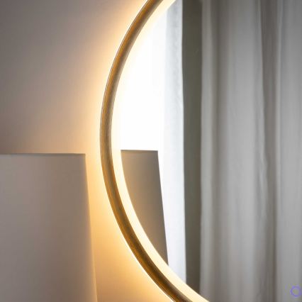 Zuma Line - Espejo de pared LED para baño con iluminación LED integrada/36W/230V 3000/4000/6000K Ø 80 cm IP44 latón