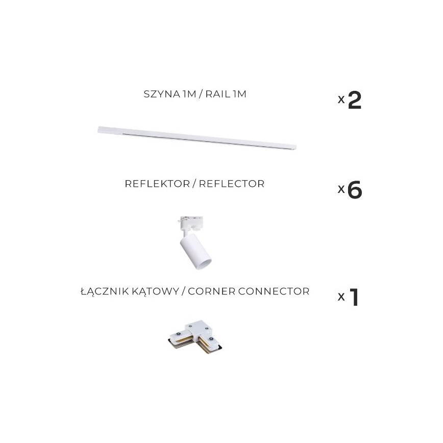Zuma Line - Foco orientable para sistema de carril 6xGU10/35W/230V, blanco