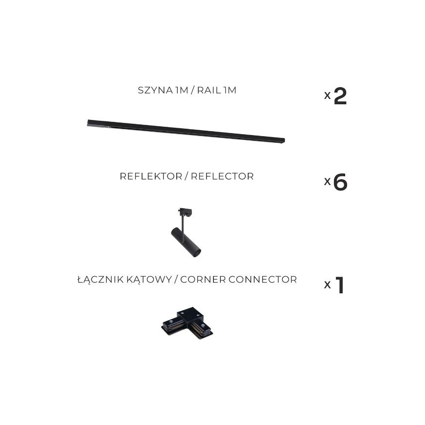 Zuma Line - Luminaria para sistema de riel 6xGU10/35W/230V negro