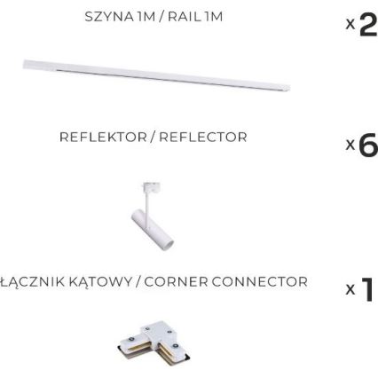 Zuma Line - Luminaria de carril con 6xGU10/35W/230V blanca