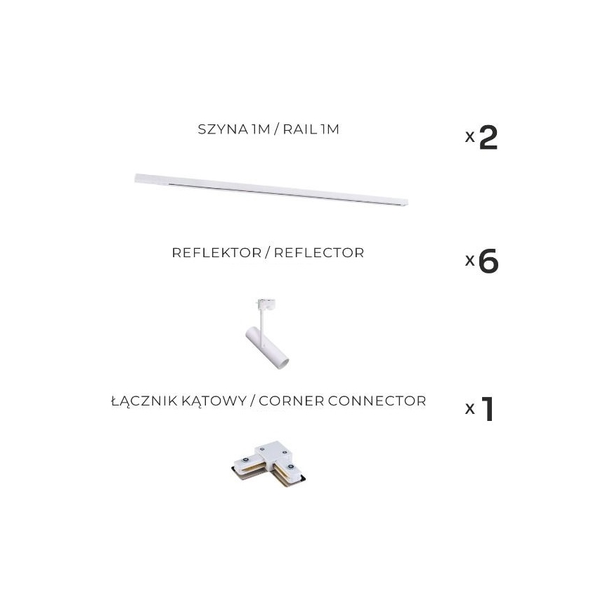 Zuma Line - Luminaria de carril con 6xGU10/35W/230V blanca