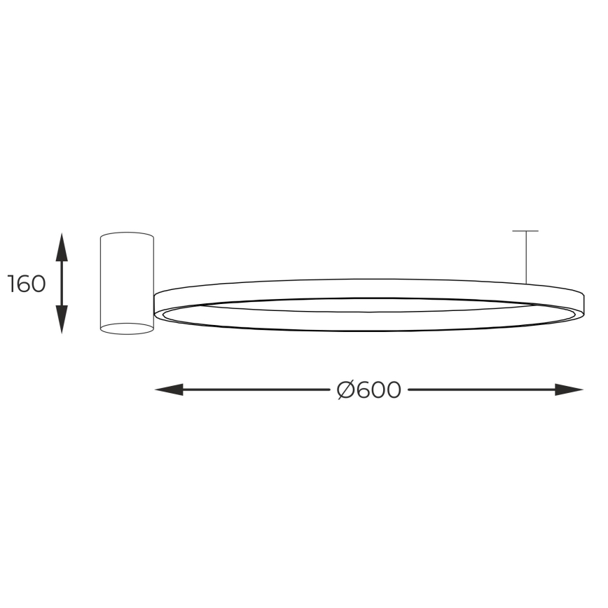 Zuma Line - Lámpara de techo LED/32W/230V 3000/4000/6000K Ø 60 cm negra
