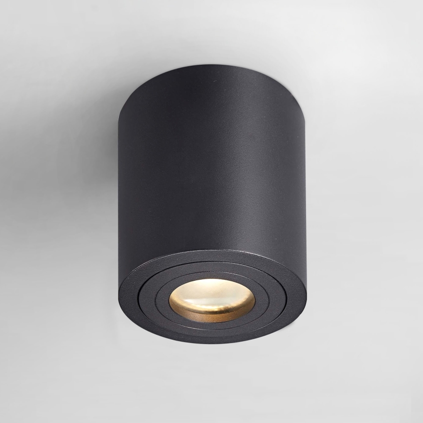 Zuma Line - Lámpara empotrable LED RGBW regulable para baño 1xGU10/4,8W/230V IP44 negra + mando a distancia