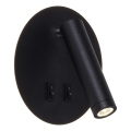 Zuma Line - Aplique de pared tipo foco LED/5,5W/230V 4000K + LED/2,5W 3000K negro