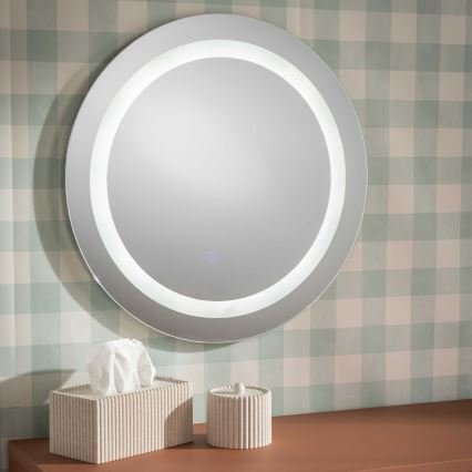 Zuma Line - Espejo mural de baño con retroiluminación LED/36W/230V 3000/4000/6000K Ø 60 cm IP44