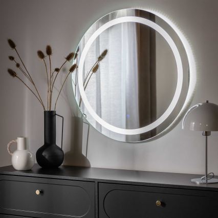 Zuma Line - Espejo de pared para baño con retroiluminación LED/36W/230V 3000/4000/6000K Ø 80 cm IP44