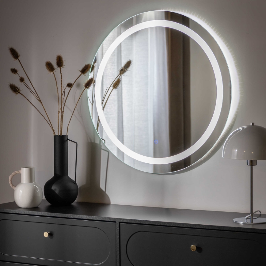 Zuma Line - Espejo de pared para baño con retroiluminación LED/36W/230V 3000/4000/6000K Ø 80 cm IP44