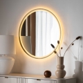 Zuma Line - Espejo de pared LED para baño con iluminación LED integrada/36W/230V 3000/4000/6000K Ø 80 cm IP44 latón