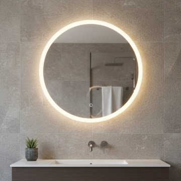 Zuma Line - Espejo de pared para baño con iluminación LED/24W/230V 3000/4000/6000K Ø 60 cm IP44